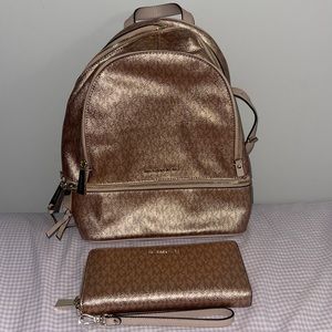 Michael Kors backpack and wallet